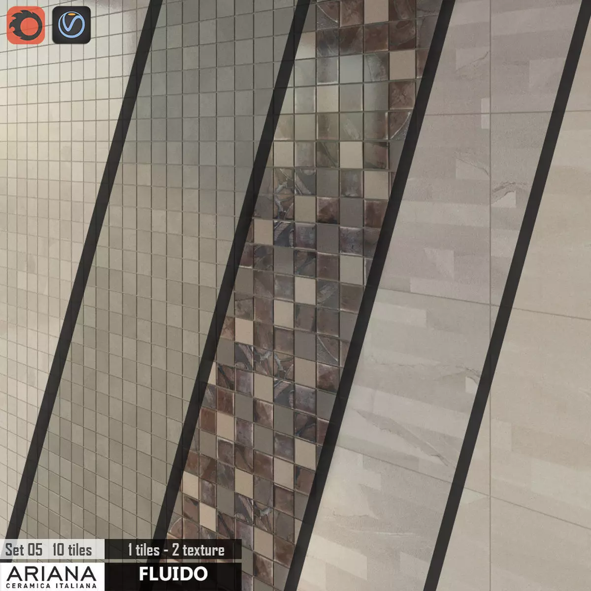 ARIANA FLUIDO Mosaico Set 05 3D model