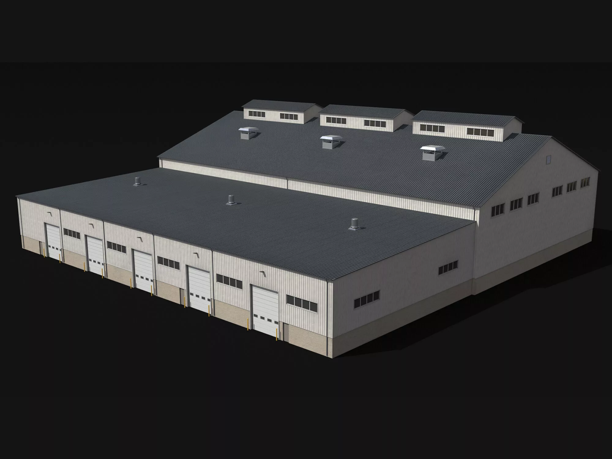 Industrial Building PBR Low Poly Low-poly 3D model