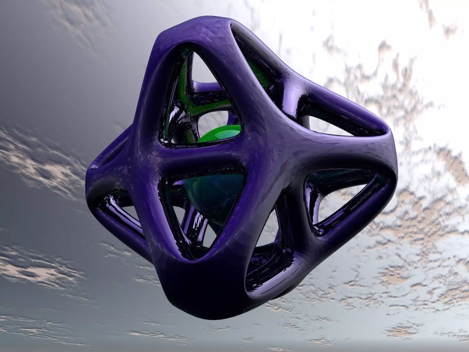 3D Object cube in sky 3D print model