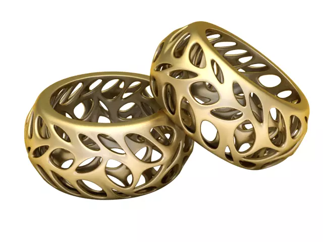 Organic Filigree Gold Ring 3D print model