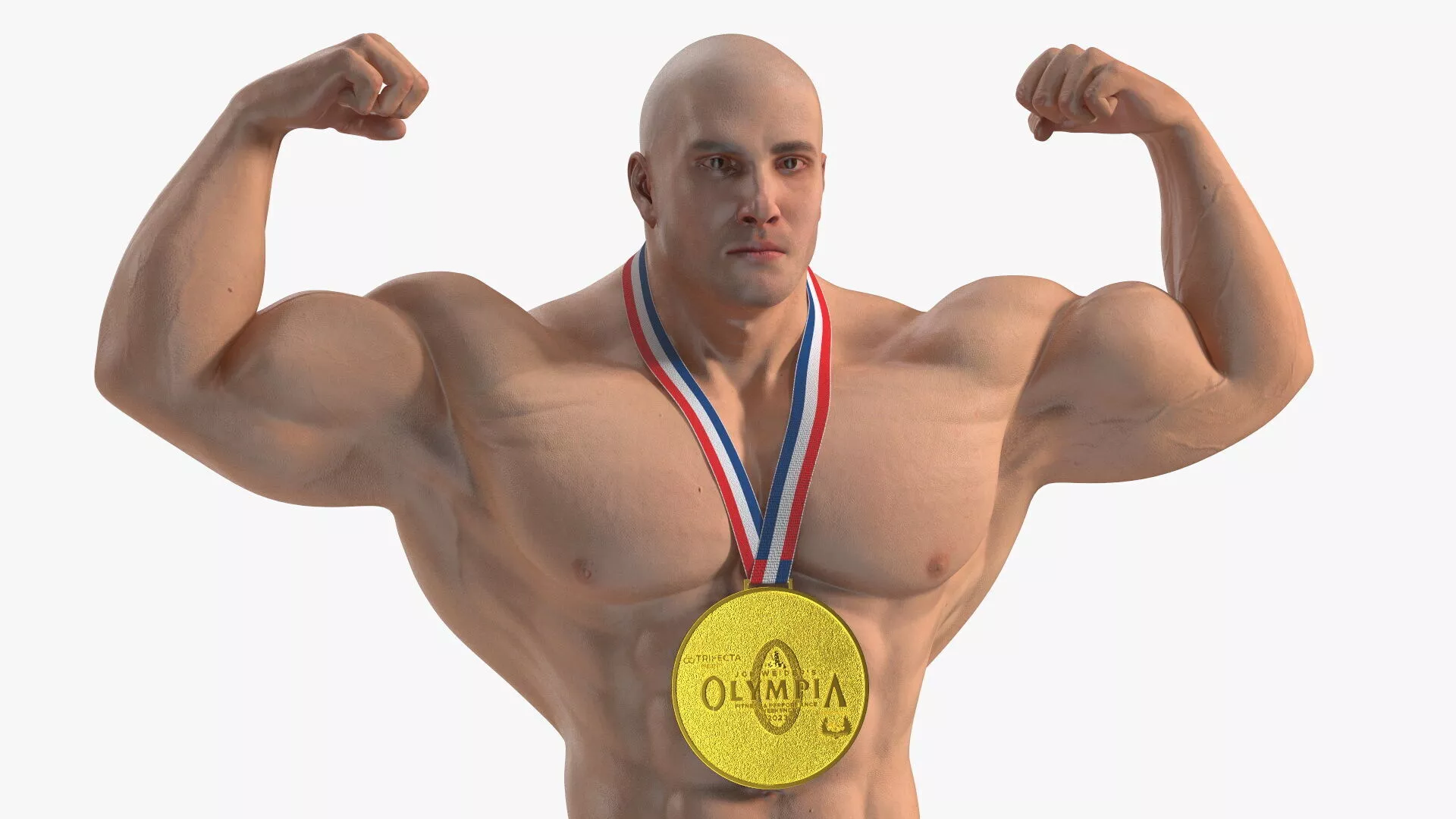 Champion Bodybuilder Man Winner Pose 3D model