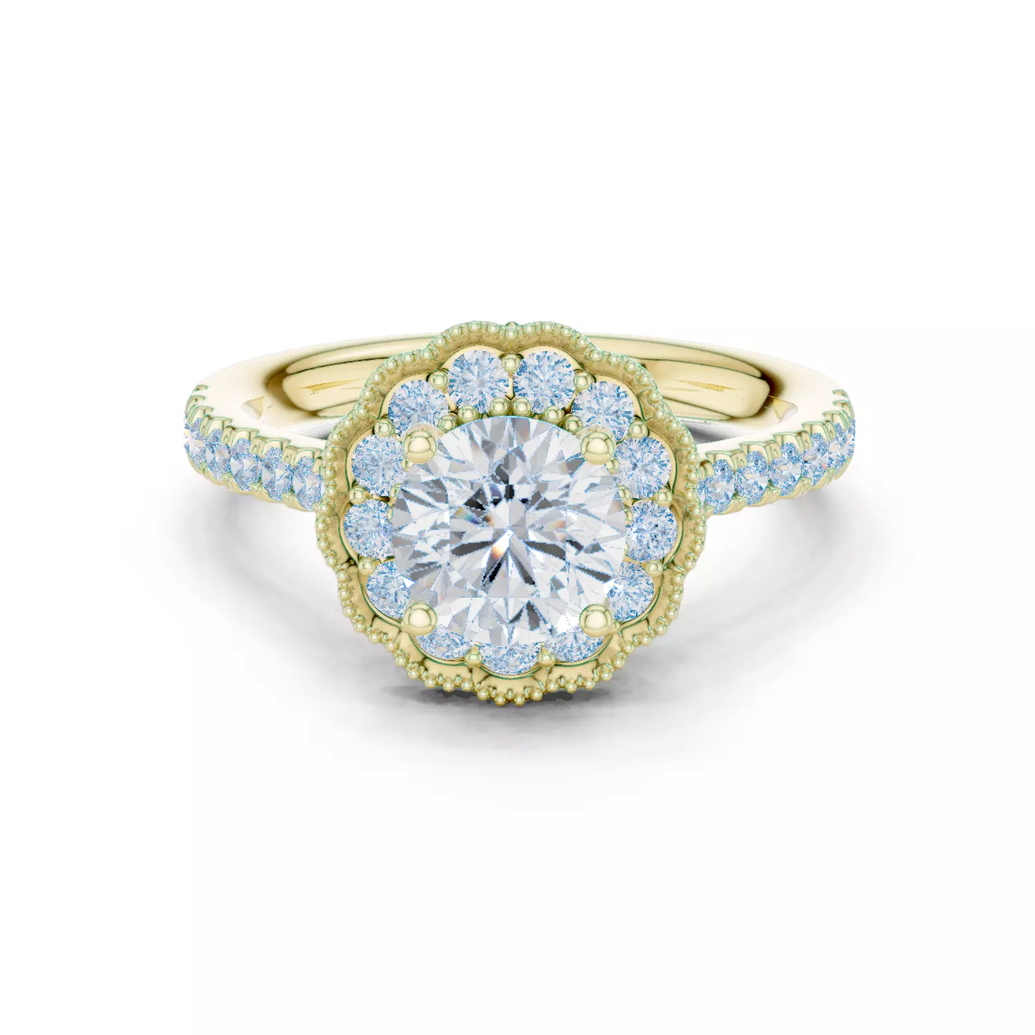 Diamond jewelry ring for woman 3D print model 3D print model
