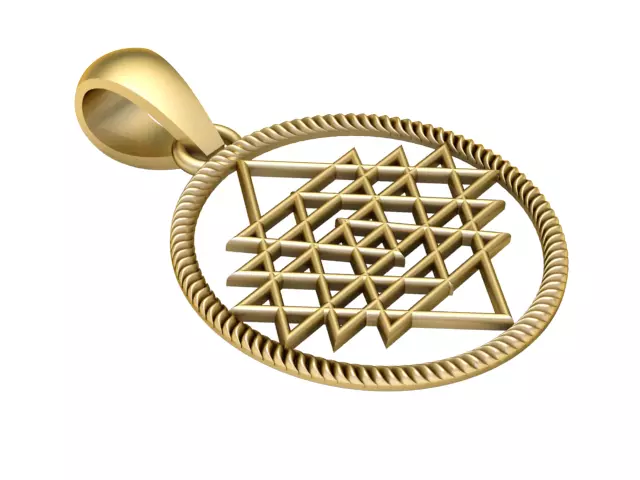 Sacred Geometric Gold Pendant 3D print model
