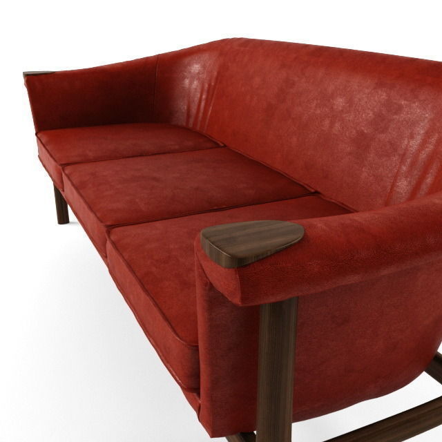 Red sofa 3D model_1