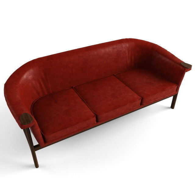 Red sofa 3D model_4