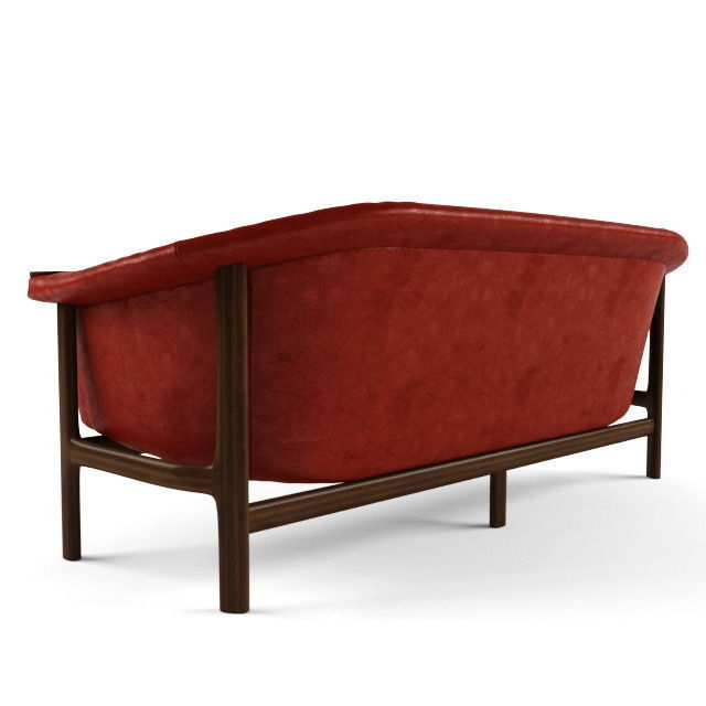 Red sofa 3D model_2