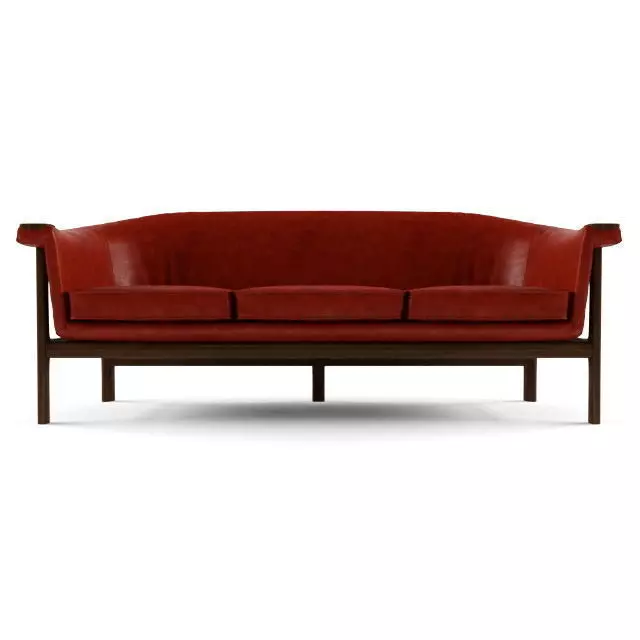 Red sofa 3D model_0