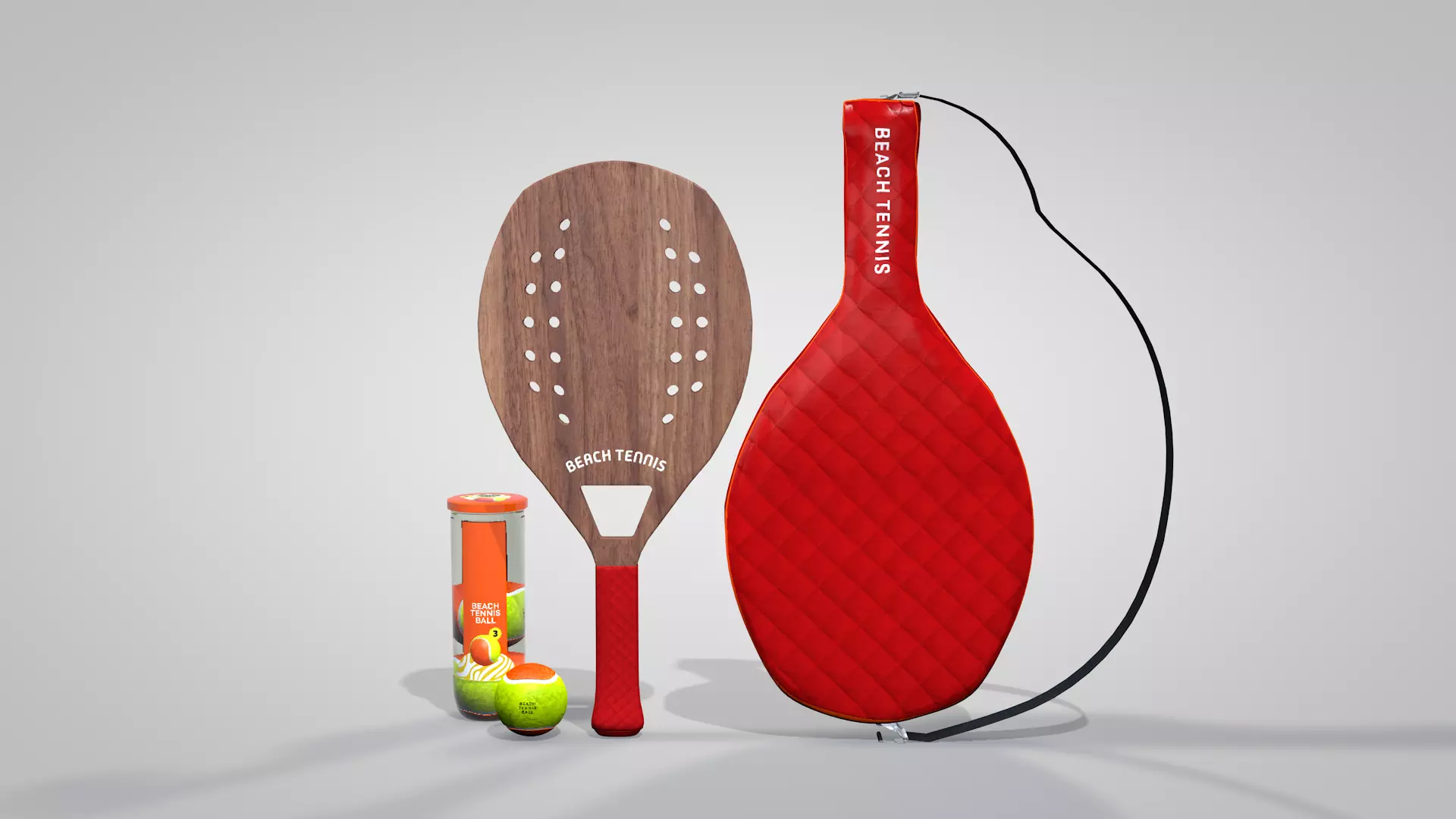 Beach Tennis Wood Kit 3D model
