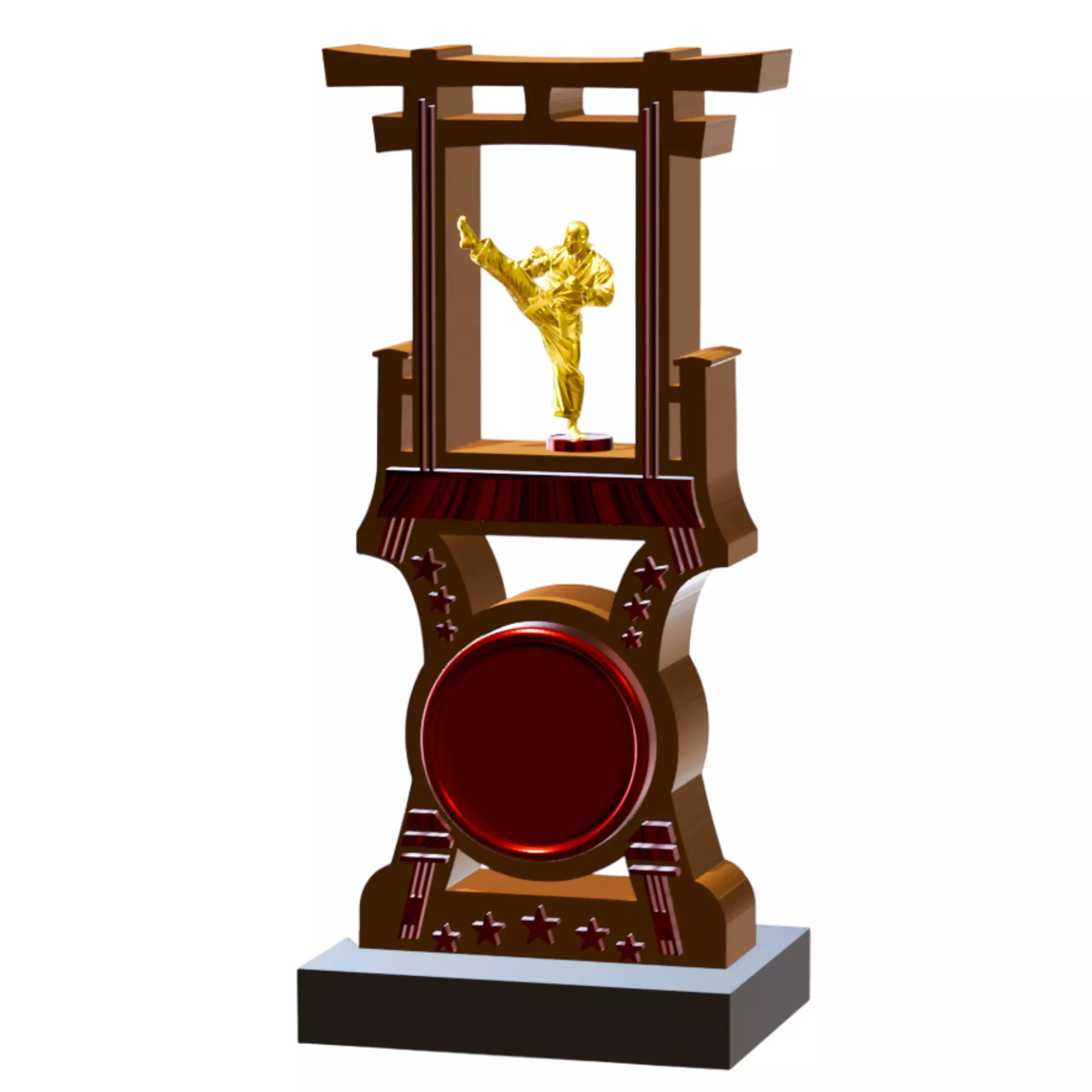 Karate Trophy 3D 3 Different Poses STL 3MF Ready for 3D 3D print model
