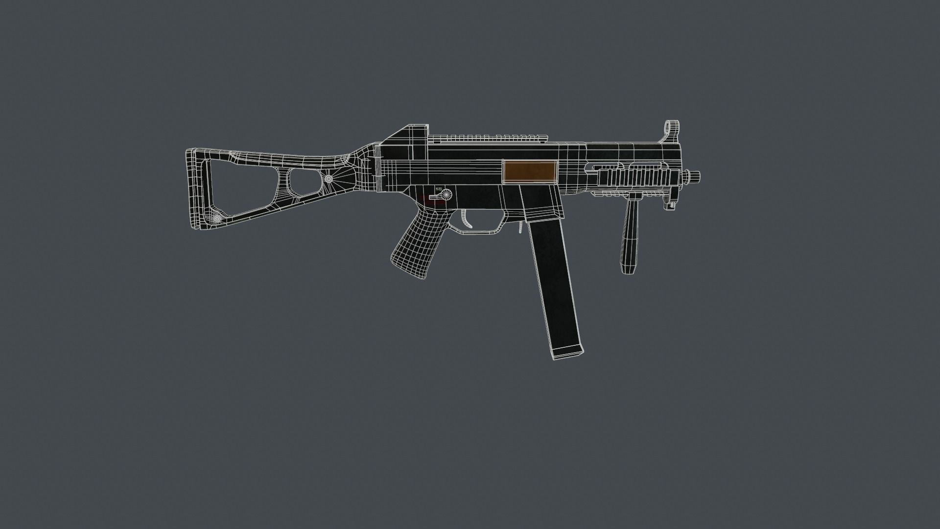 UMP-45 gun Low-poly 3D model_7