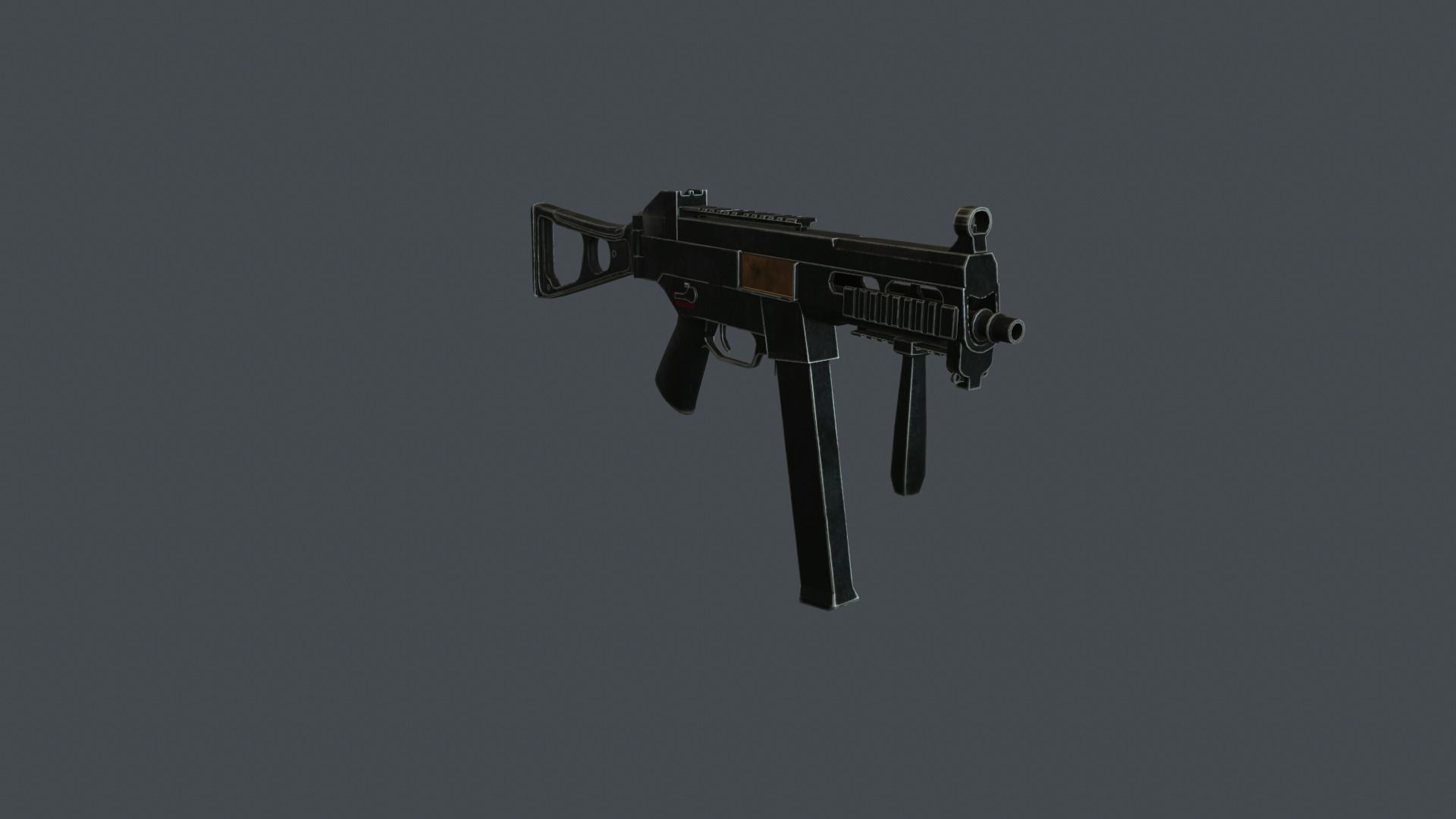 UMP-45 gun Low-poly 3D model_3