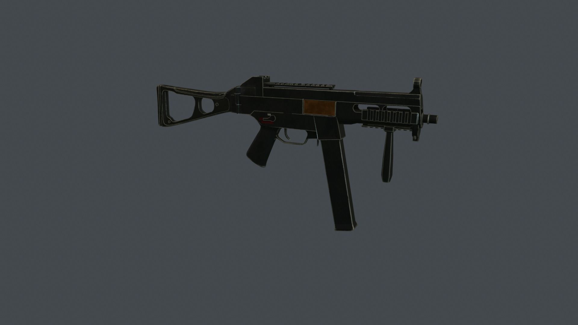 UMP-45 gun Low-poly 3D model_4