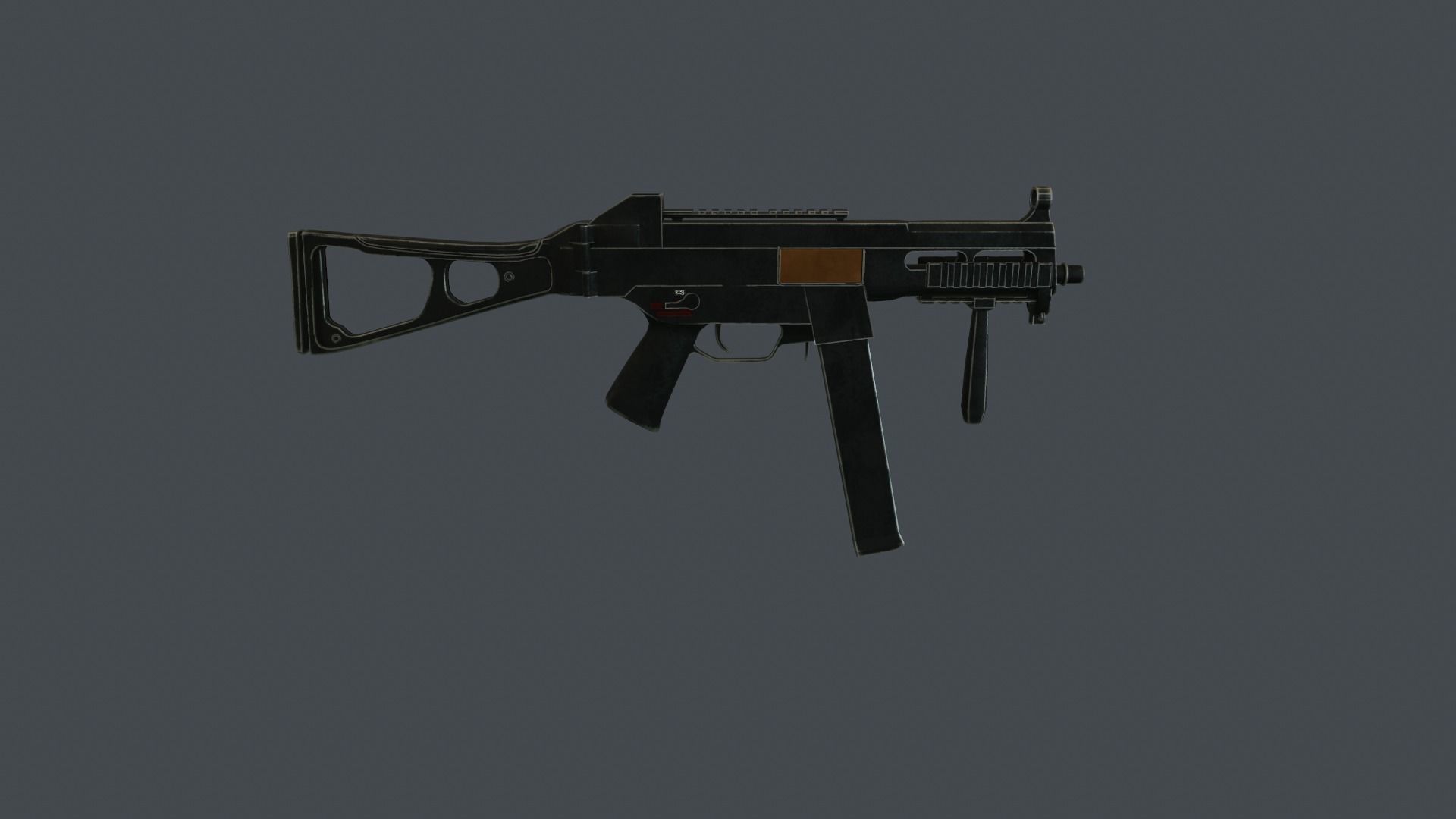 UMP-45 gun Low-poly 3D model_5