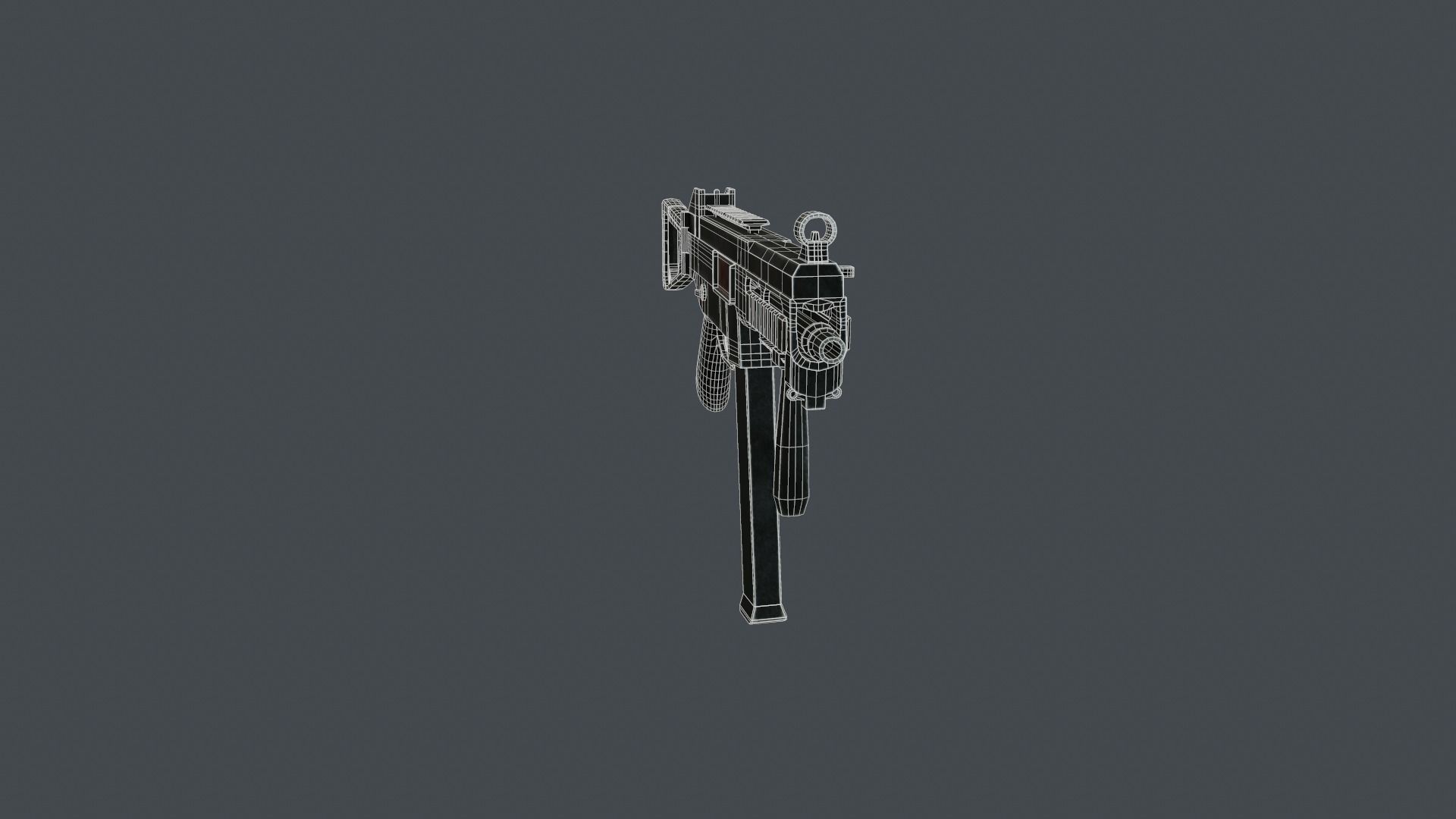 UMP-45 gun Low-poly 3D model_11