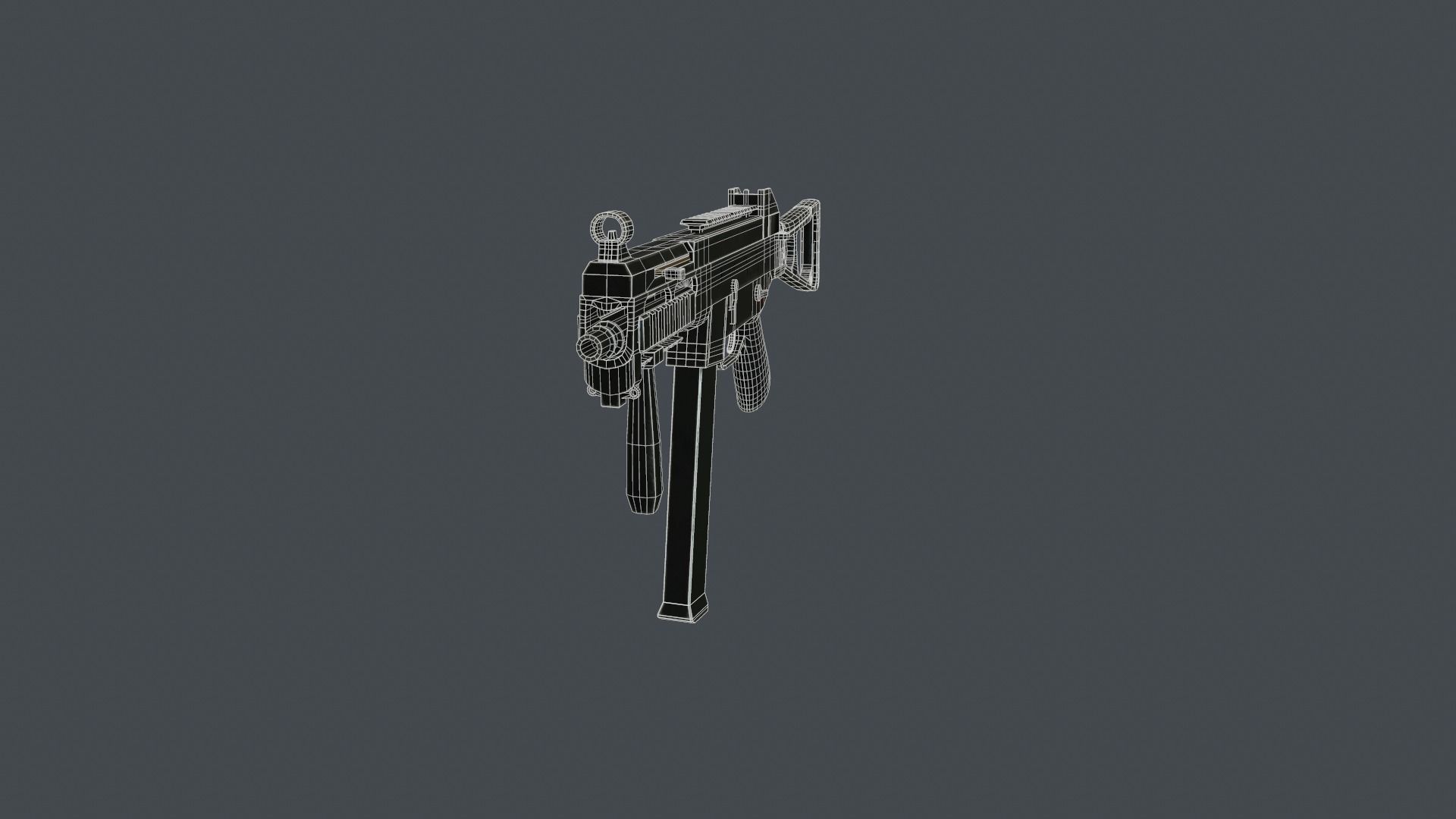 UMP-45 gun Low-poly 3D model_10