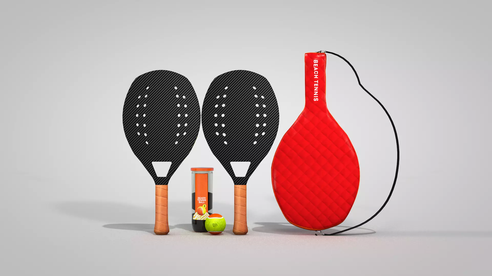 Beach Tennis Black Kit 3D model