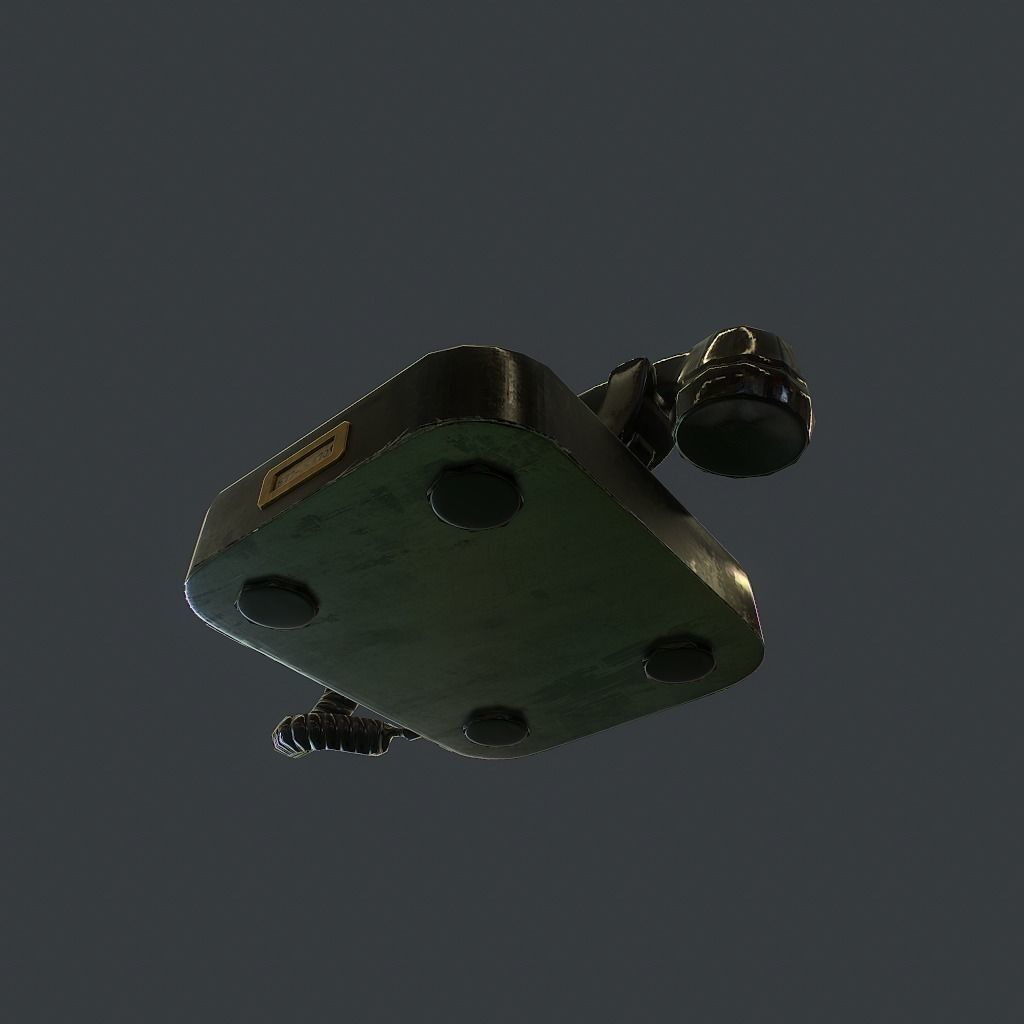 Old Retro phone pbr Low-poly 3D model_6