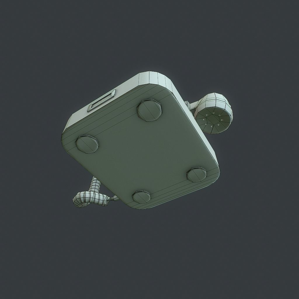 Old Retro phone pbr Low-poly 3D model_10