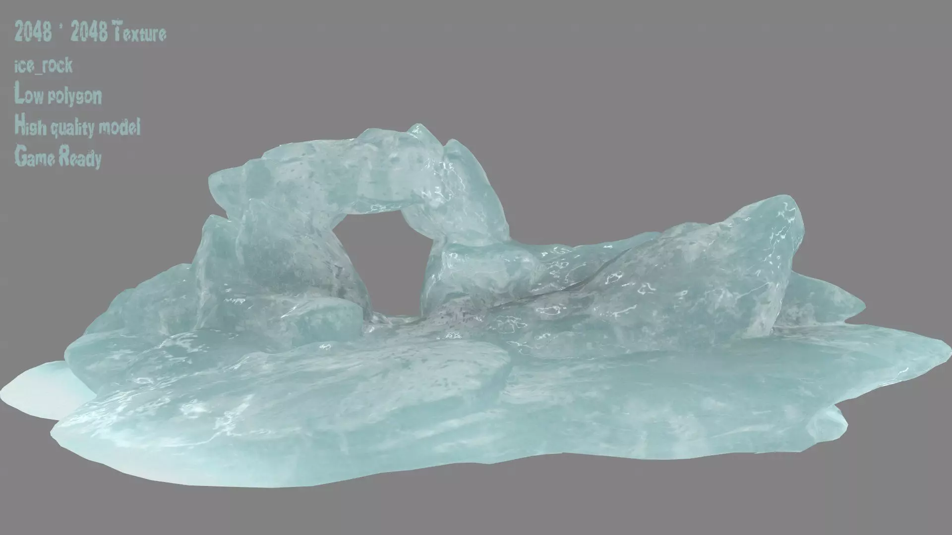 Ice Cave Low-poly 3D model_0