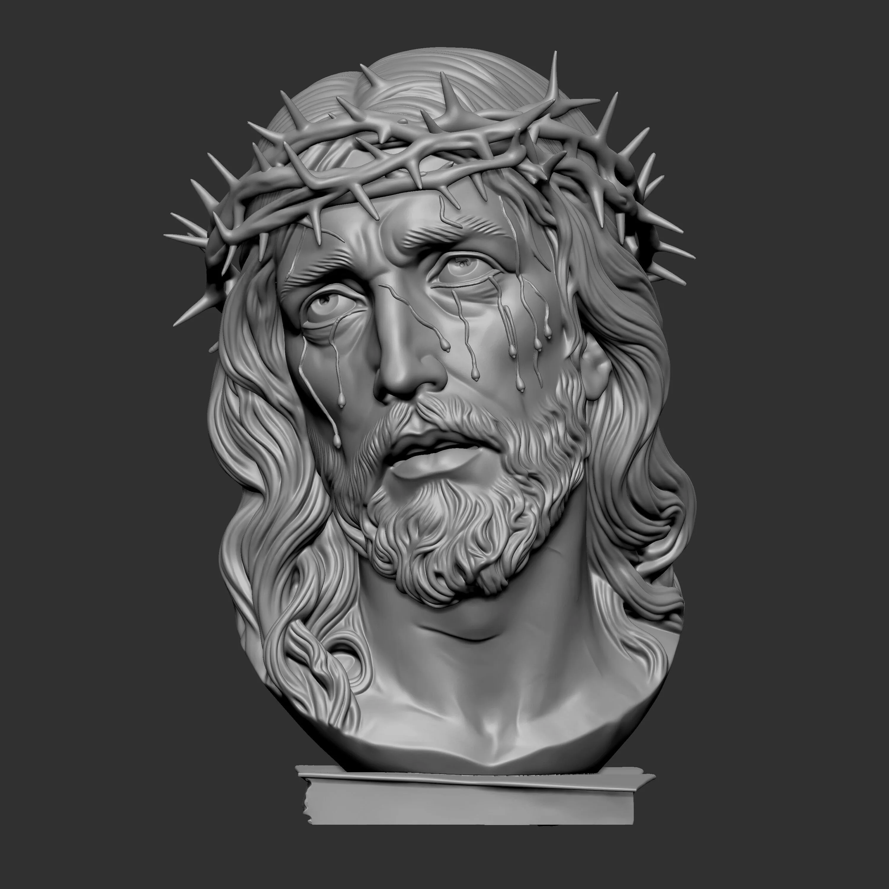 Jesus Christ wearing the crown of thorns 3D print model