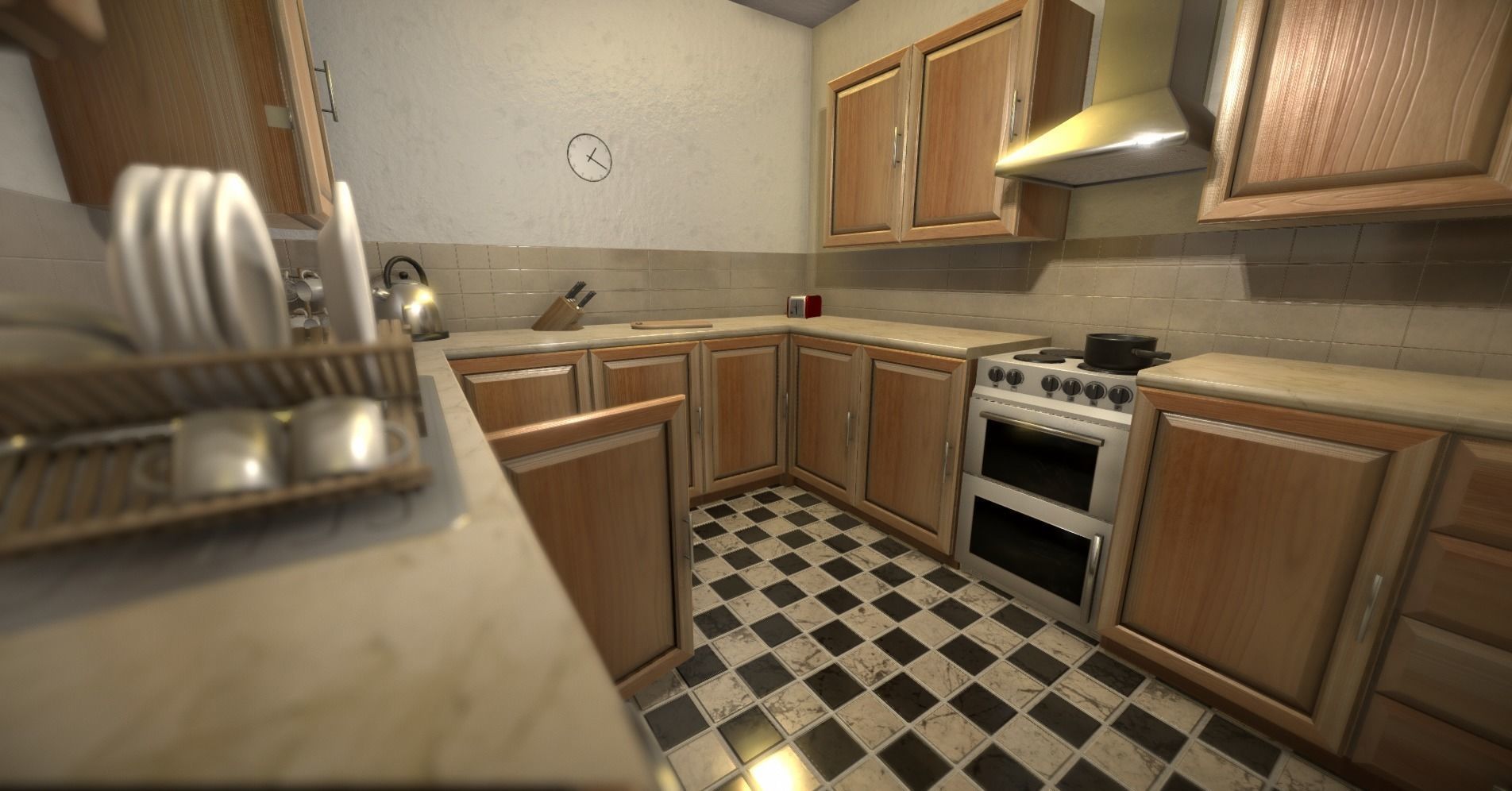 Apartment Kitchen for Unity Low-poly 3D model_3