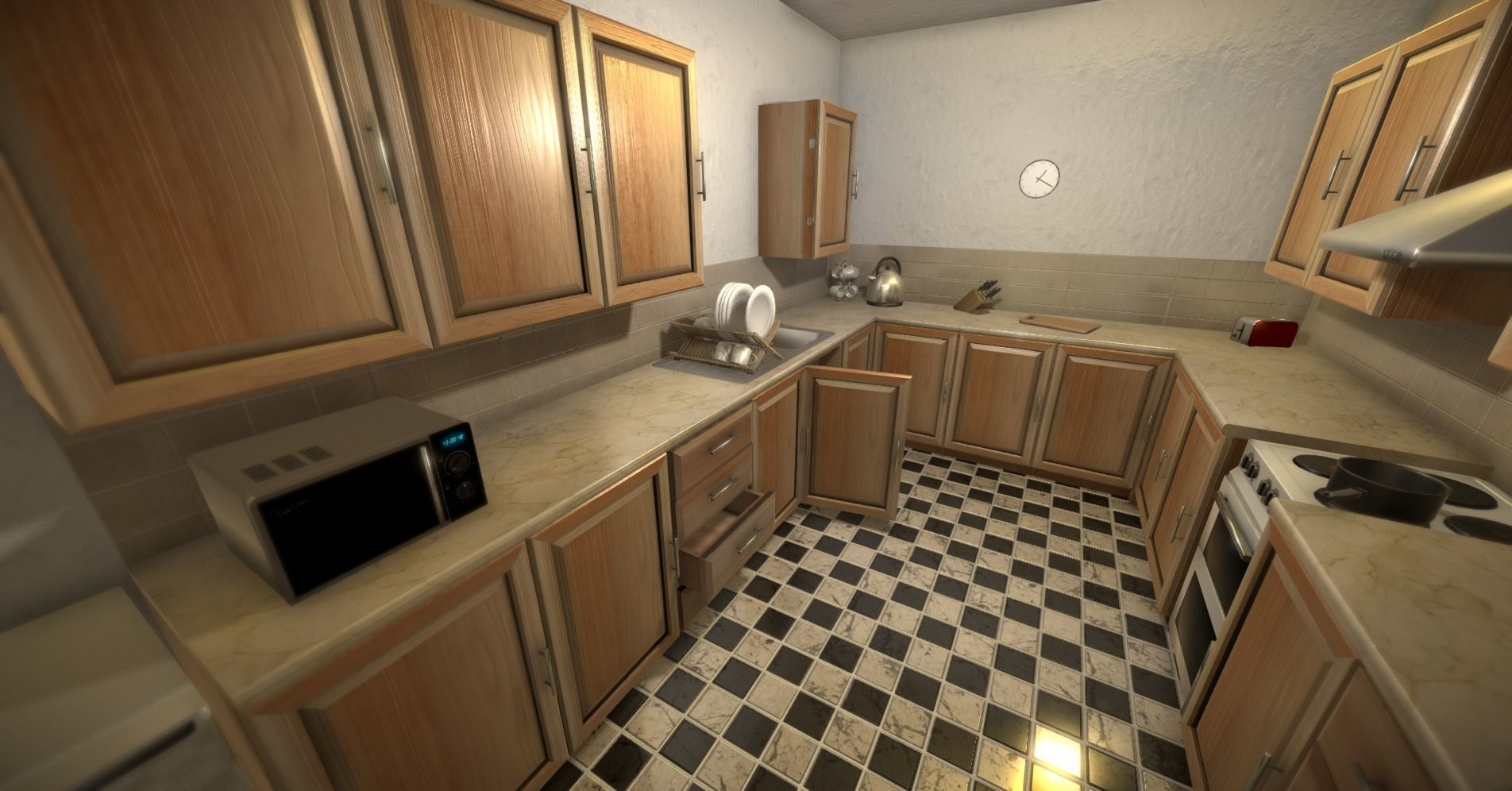 Apartment Kitchen for Unity Low-poly 3D model_0
