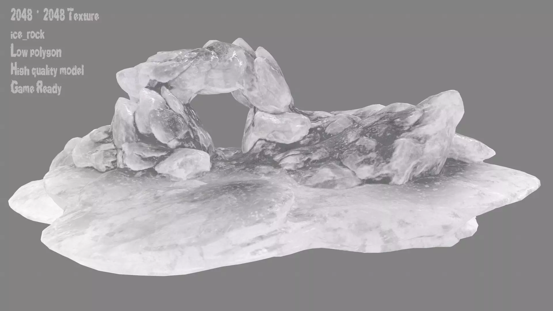 Ice Cave Low-poly 3D model_0
