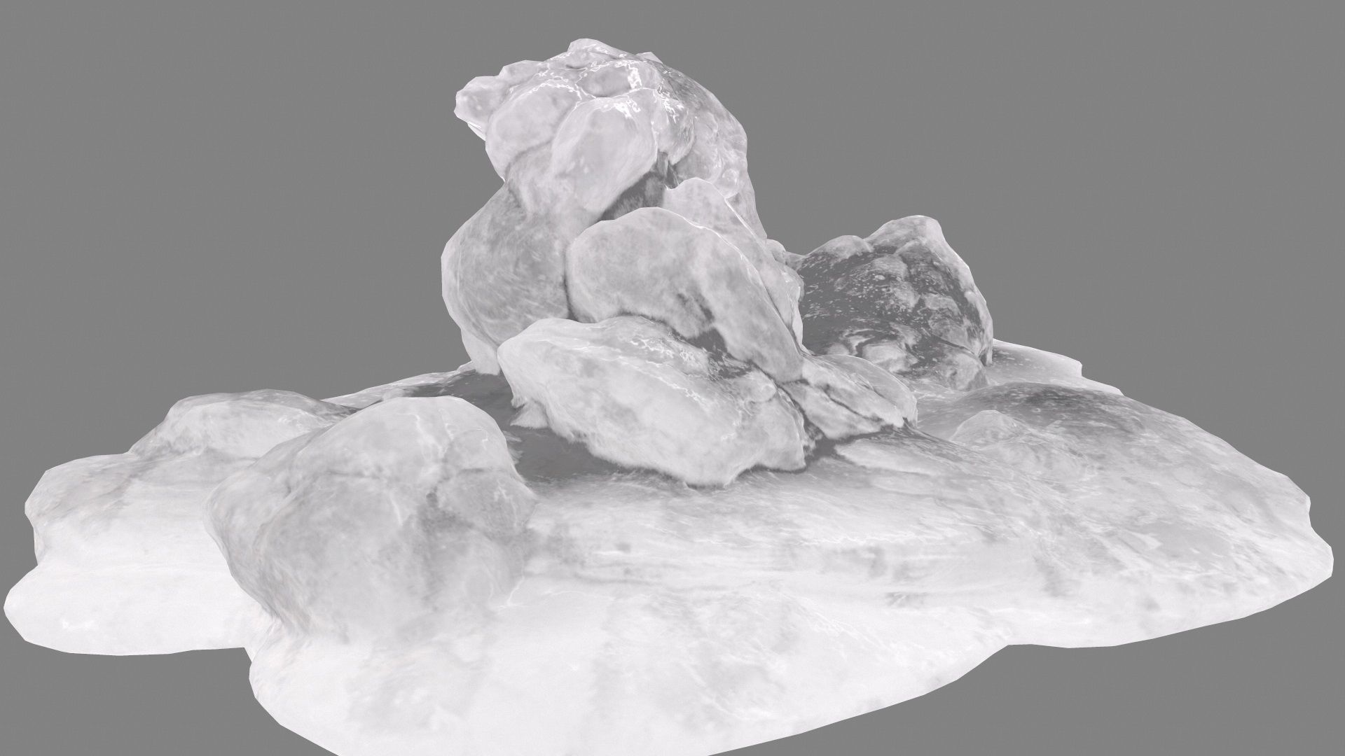 Ice Cave Low-poly 3D model_3