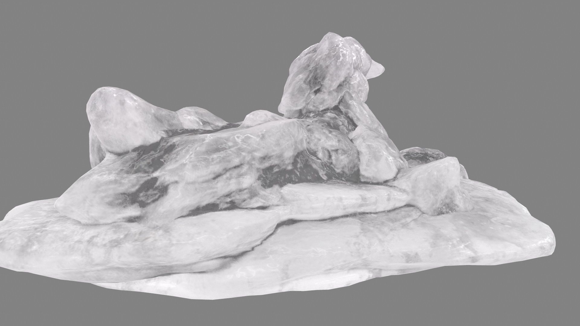 Ice Cave Low-poly 3D model_9