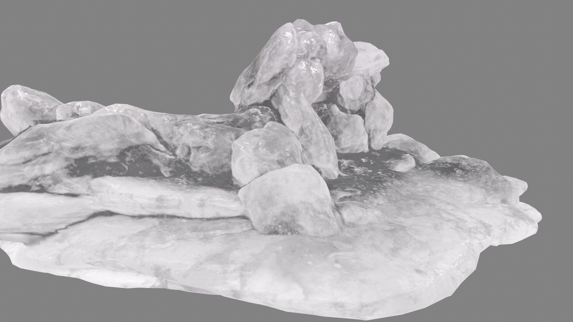 Ice Cave Low-poly 3D model_8