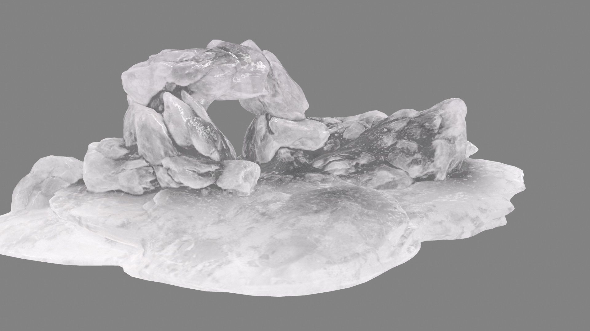 Ice Cave Low-poly 3D model_1