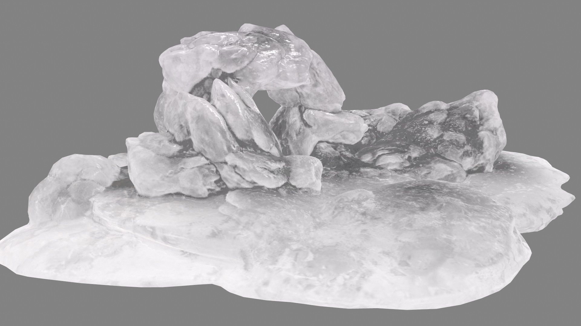 Ice Cave Low-poly 3D model_2