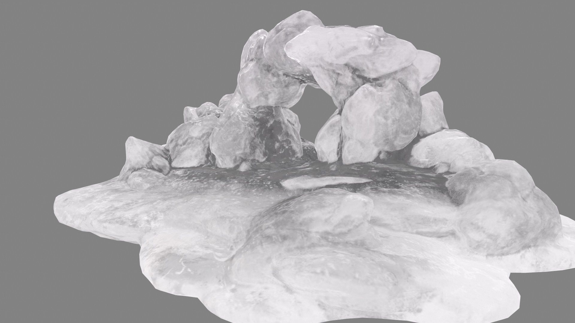 Ice Cave Low-poly 3D model_4