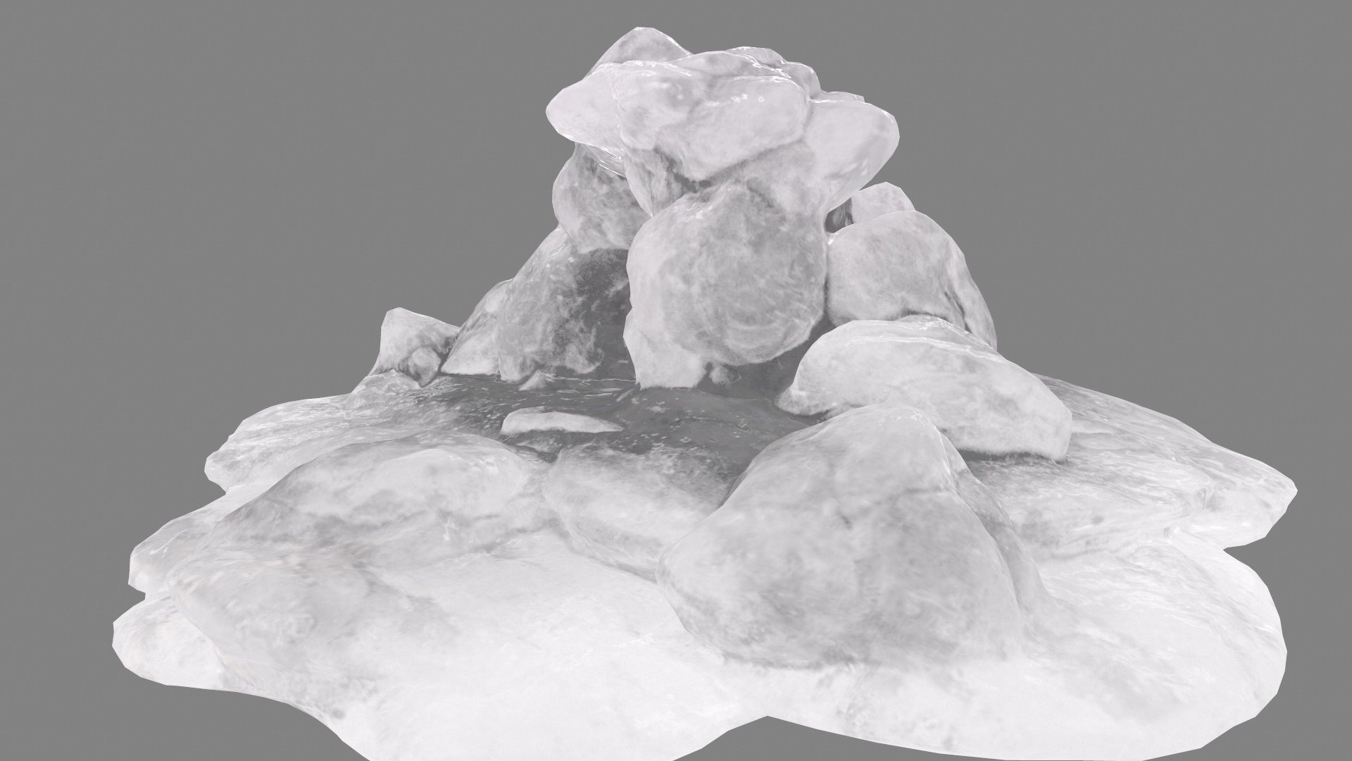 Ice Cave Low-poly 3D model_6