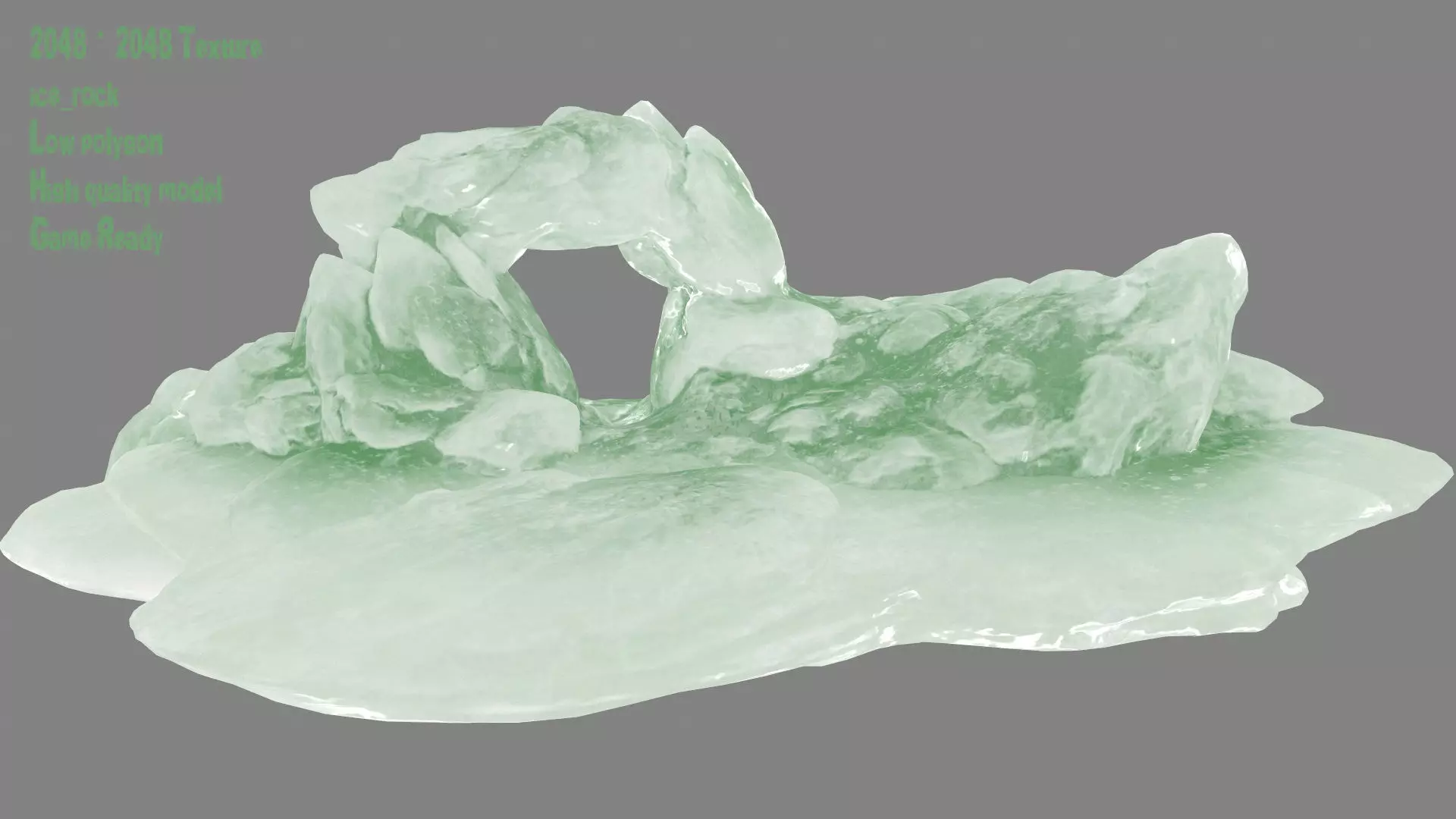 Ice Cave Low-poly 3D model_0