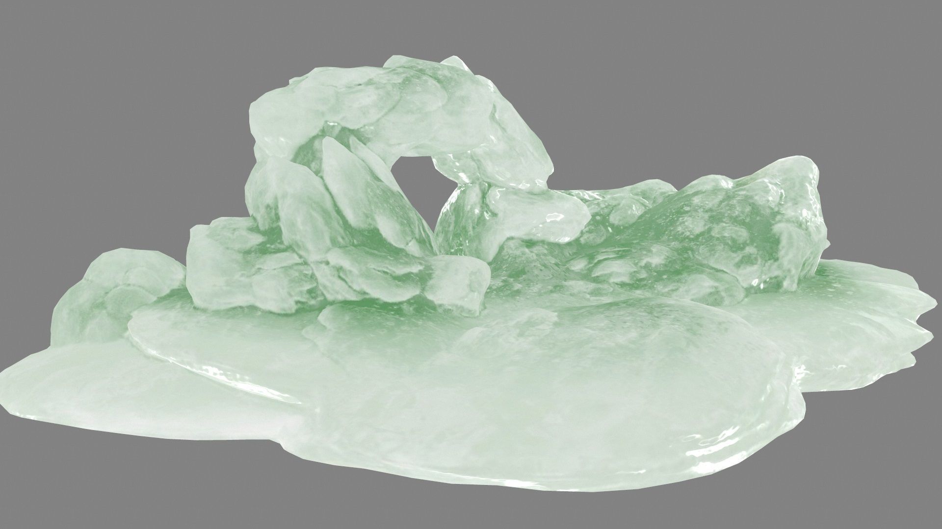 Ice Cave Low-poly 3D model_2