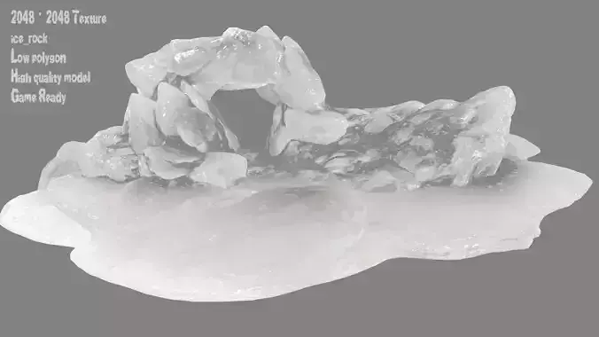 Ice Cave Low-poly 3D model