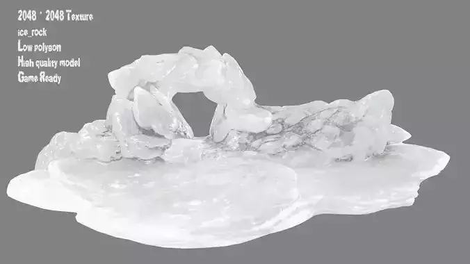 Ice Cave Low-poly 3D model