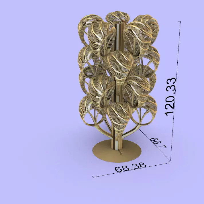 Casting READY Tree with Woven Leaf Motif Rings 3D print model