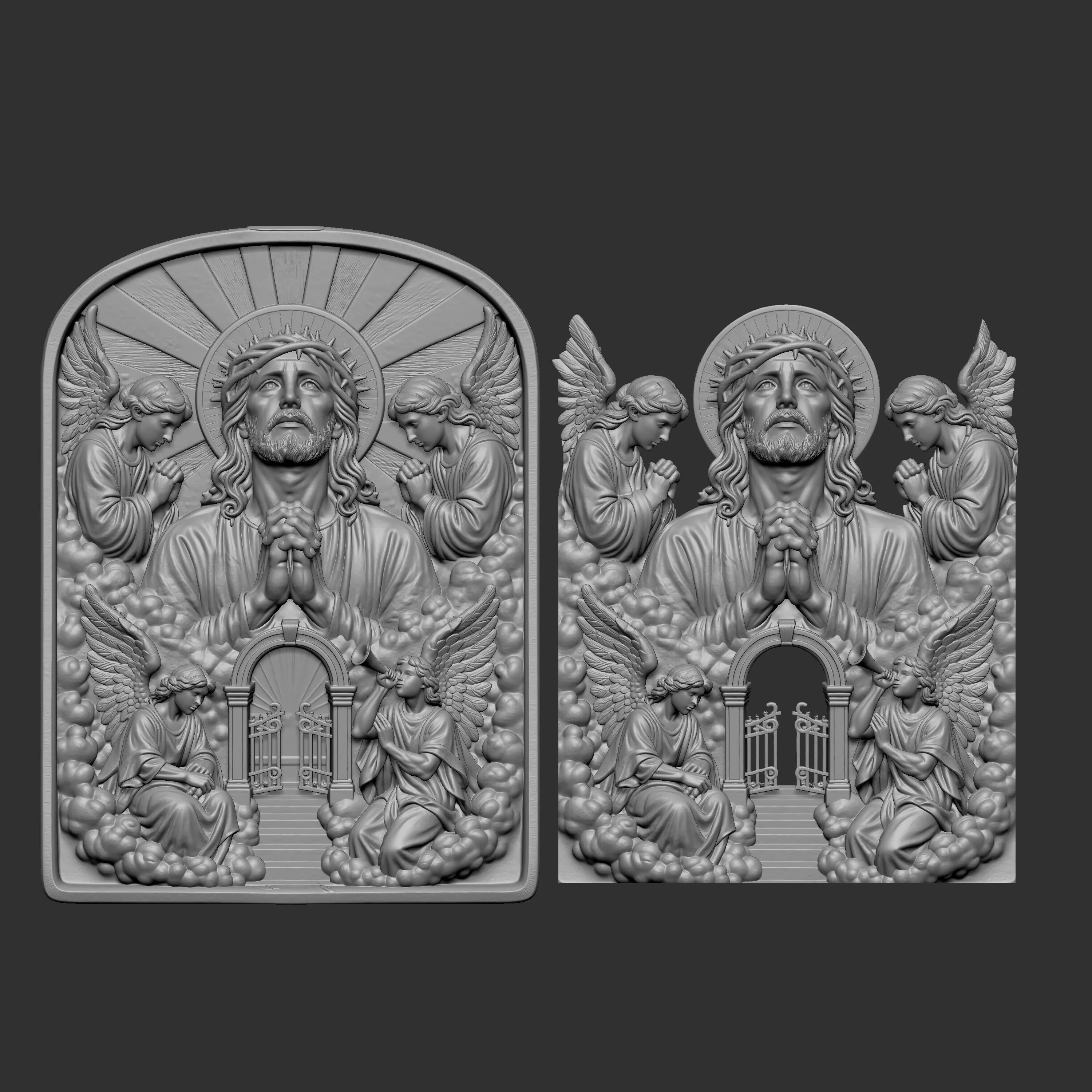Jesus Christ looking up to Heaven 3D print model