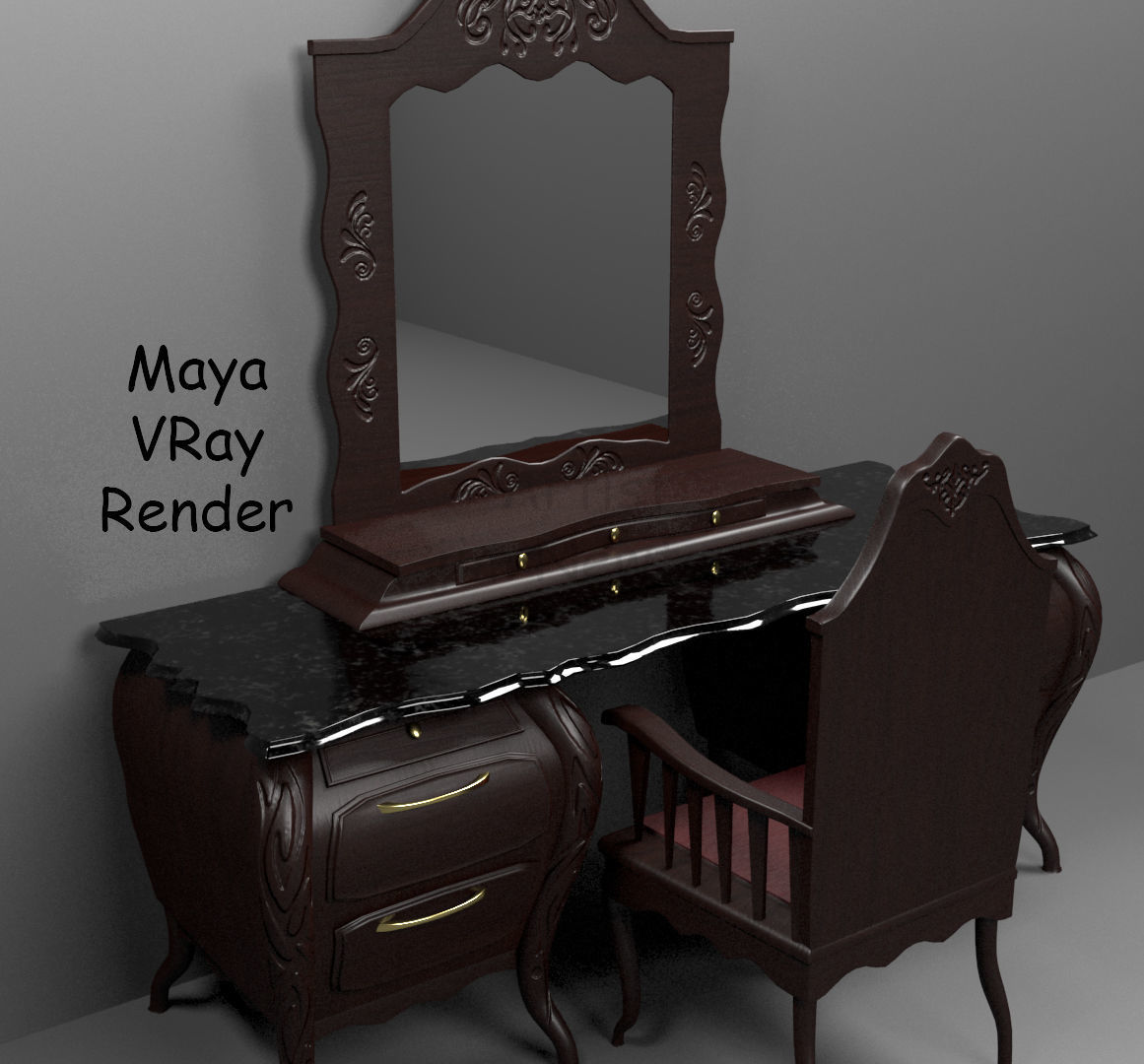Vanity Set maya vray renderer 3D model_1