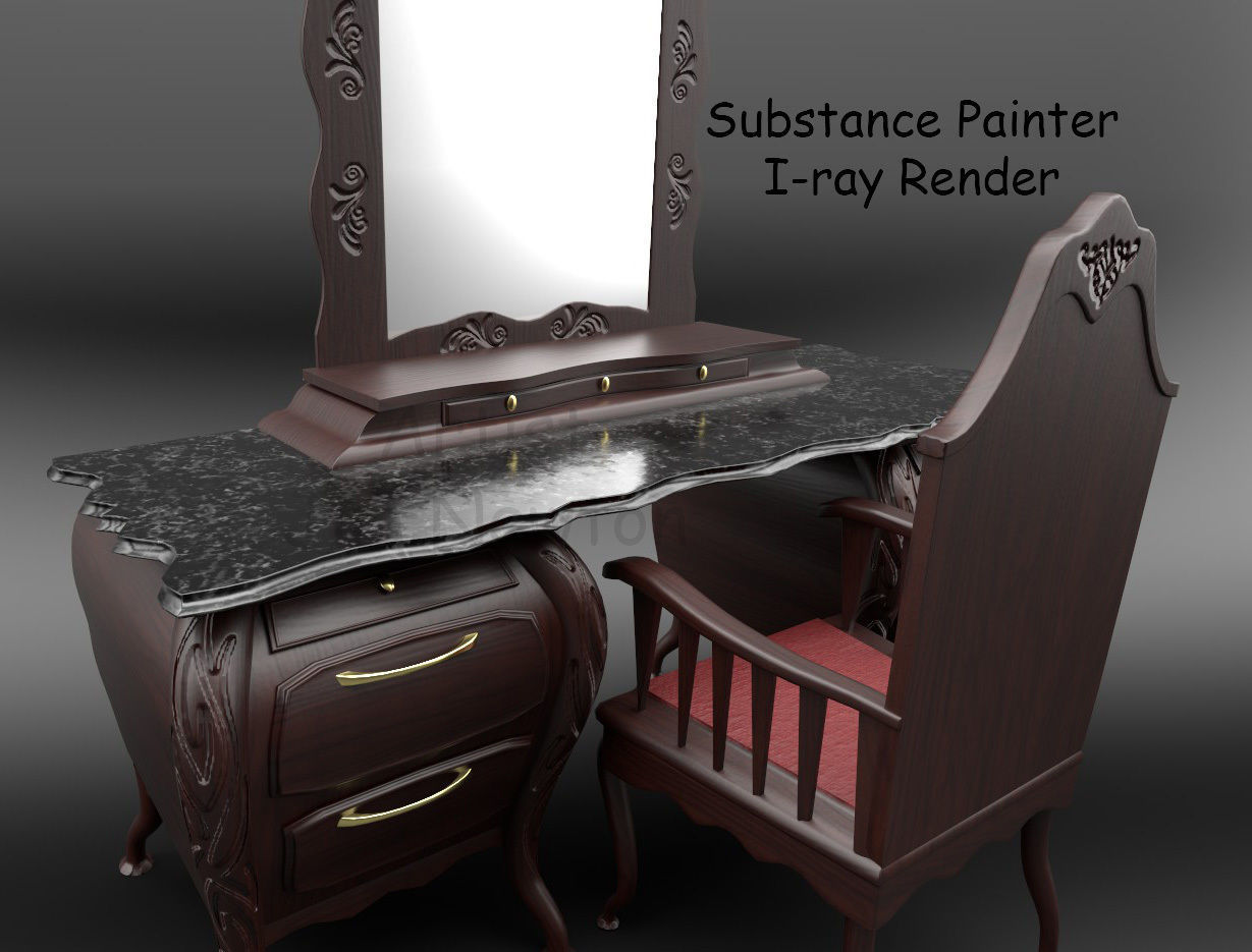 Vanity Set maya vray renderer 3D model_3