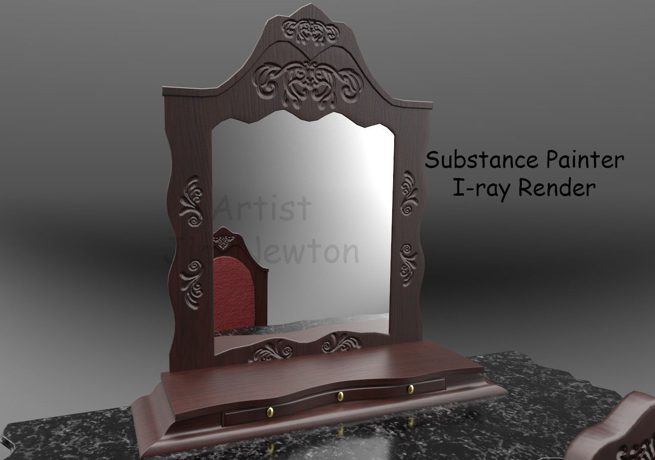 Vanity Set maya vray renderer 3D model_5