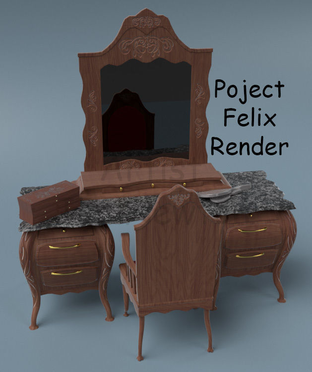 Vanity Set maya vray renderer 3D model_4