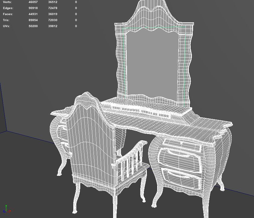 Vanity Set maya vray renderer 3D model_8