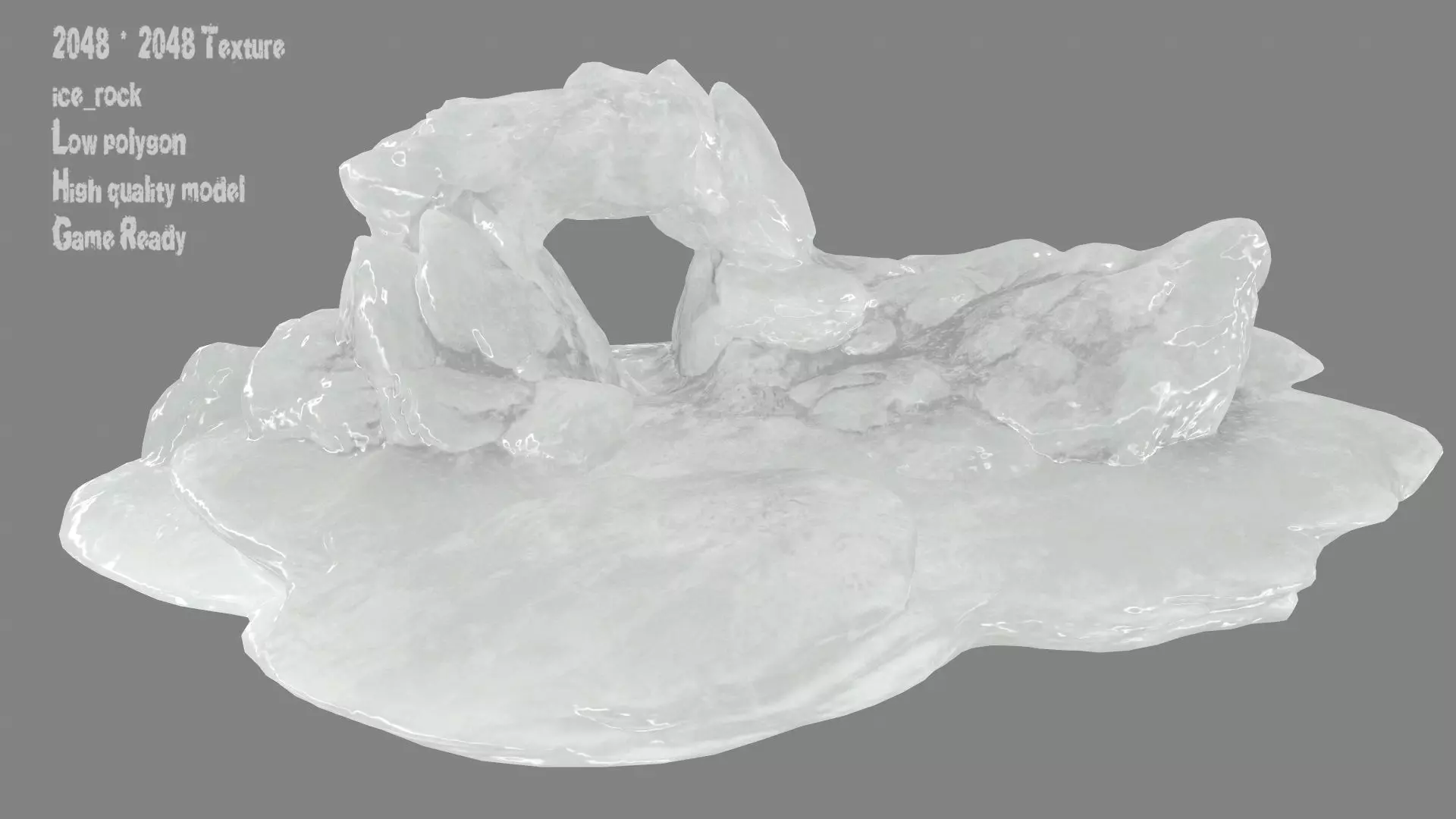 Ice Cave Low-poly 3D model_0