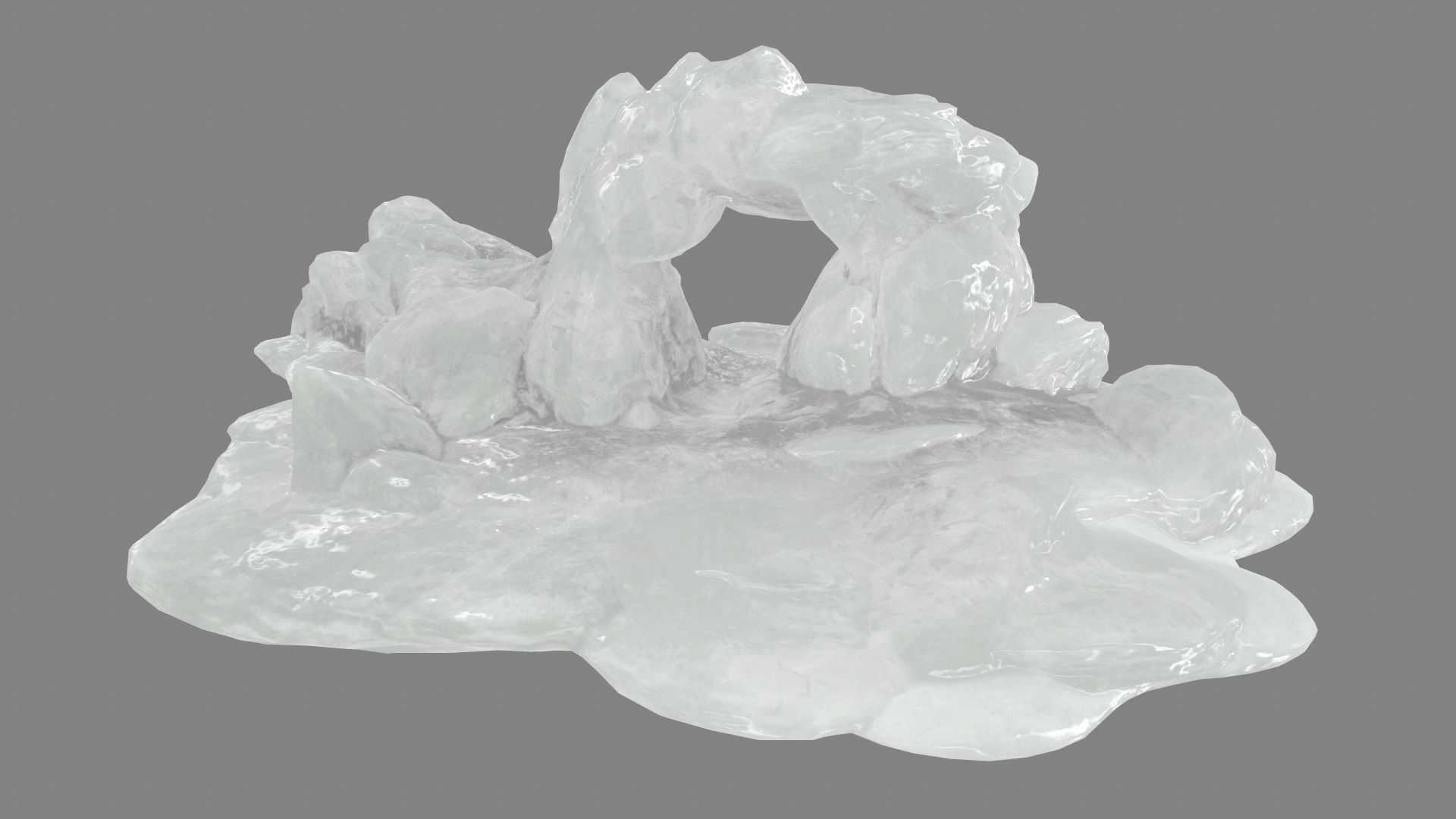 Ice Cave Low-poly 3D model_4