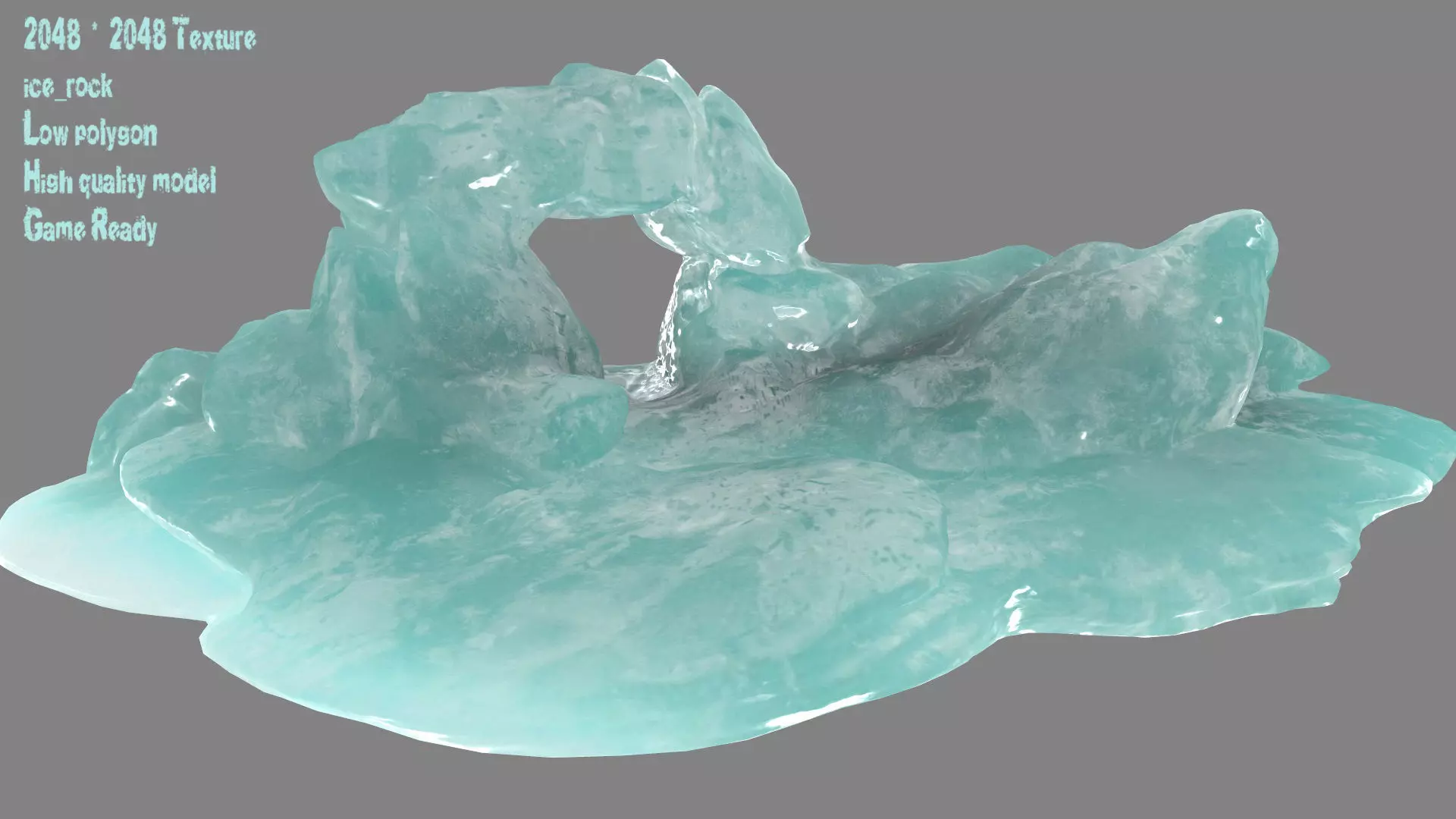 Ice Cave Low-poly 3D model_0
