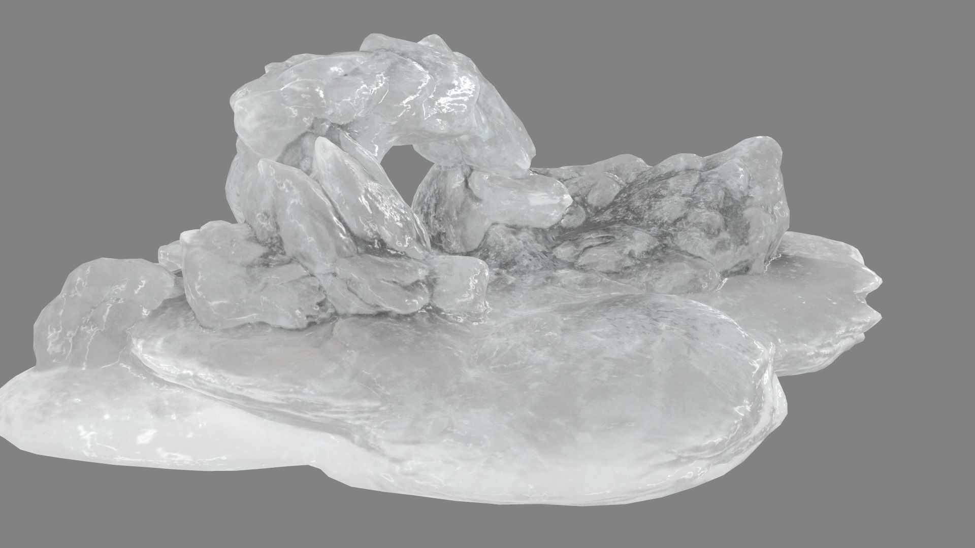 Ice Cave Low-poly 3D model_1