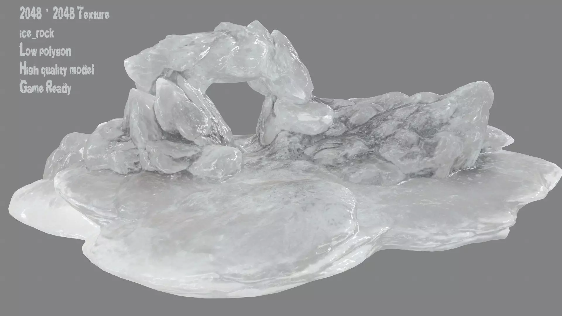 Ice Cave Low-poly 3D model_0